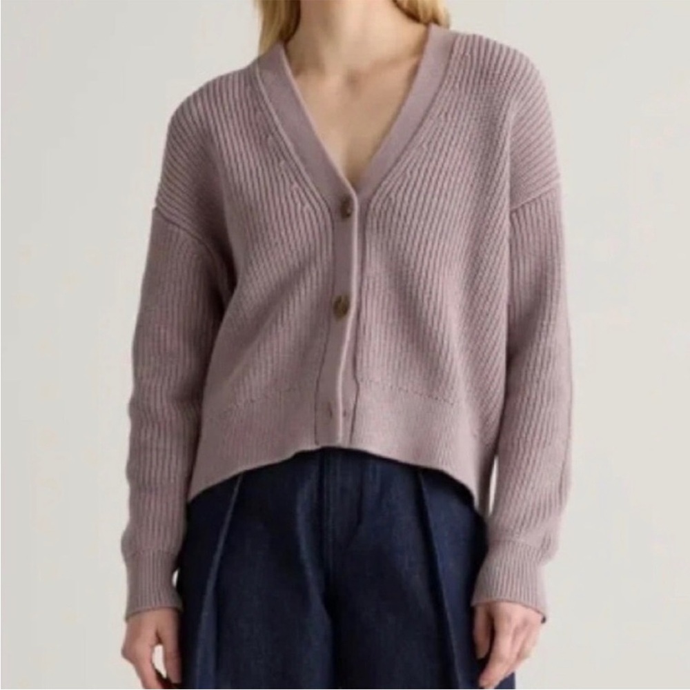 NEW Quince purple cardigan